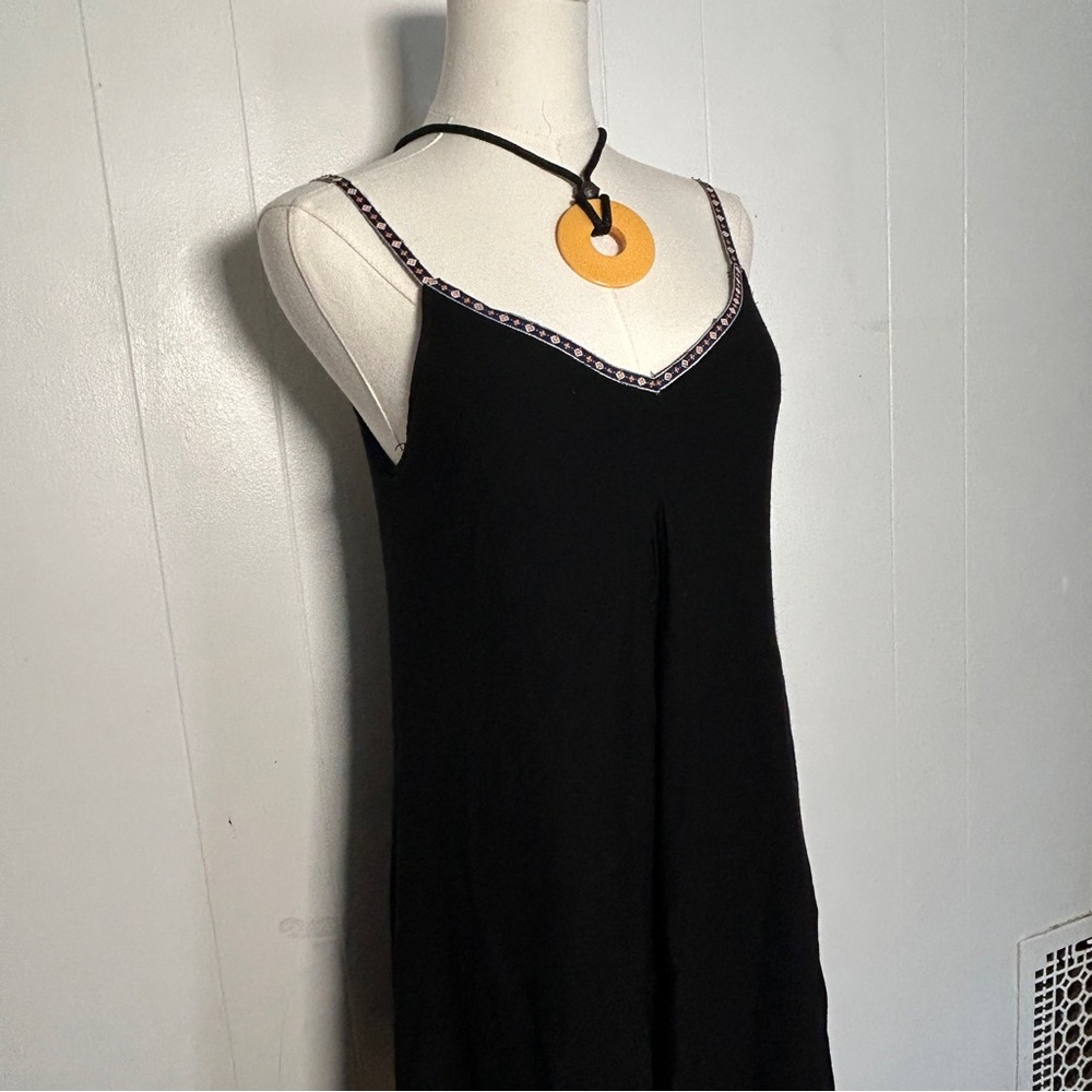 Black Forever 21 fairy boho whimsigoth maxi slip styled dress